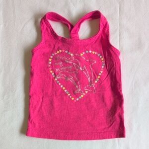 carter's hot pink dolphin graphic cotton racerback tank top 2T toddler girls